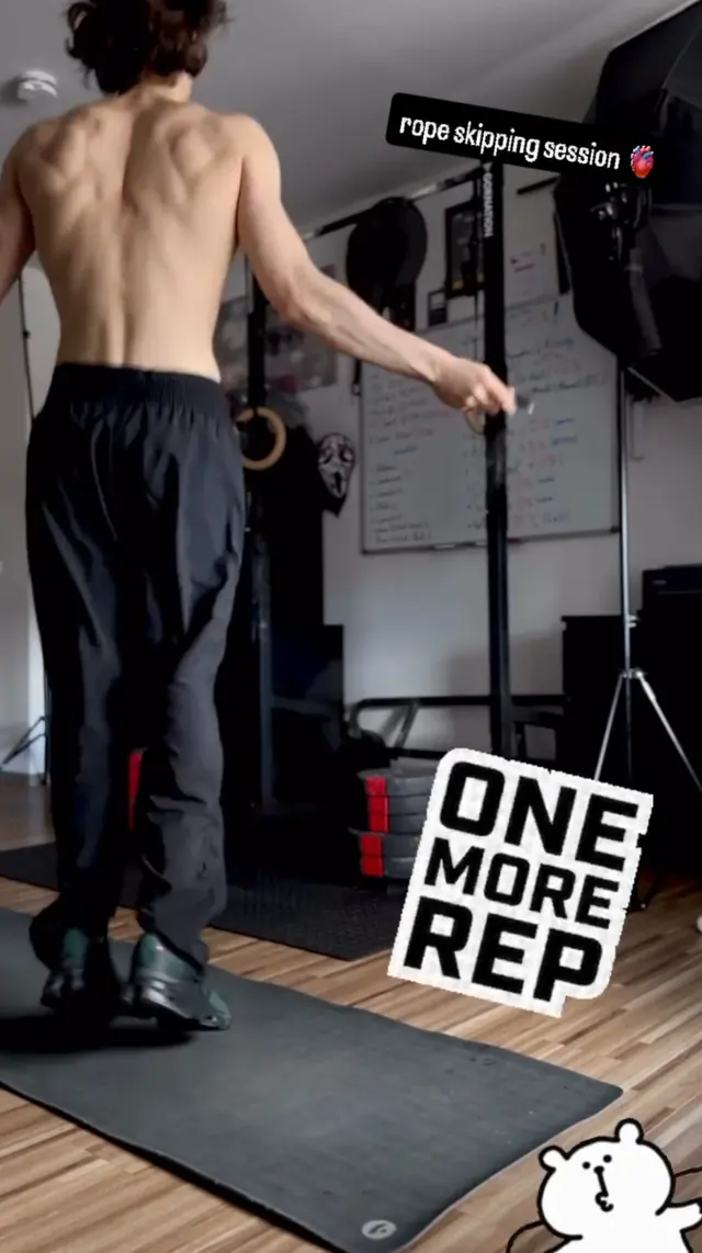 Training behind-the-scenes Story from Impossible Pleasure. Rope skipping session.