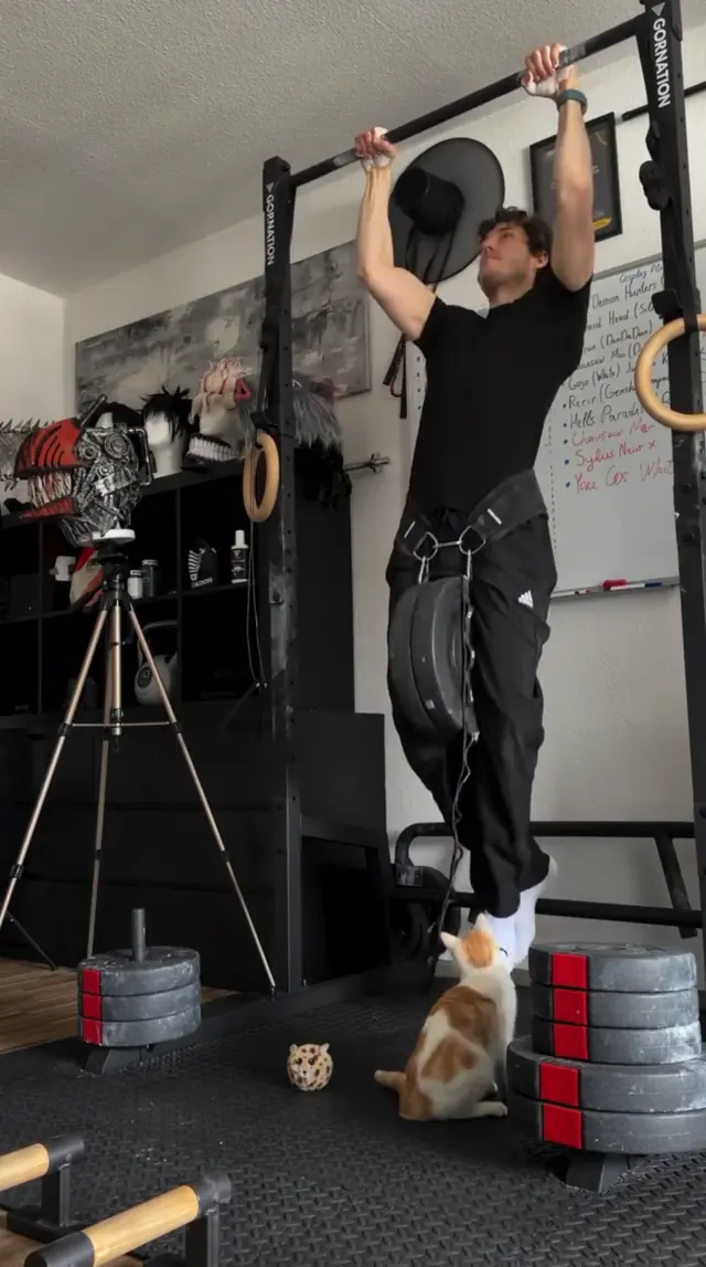 Training behind-the-scenes Story from Impossible Pleasure. Weighted pull-up session.