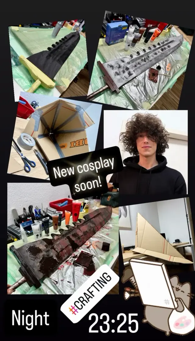 Behind the Work from Impossible Pleasure. Crafting & Props · Pyramid Head from Silent Hill — large prop weapon construction at night.