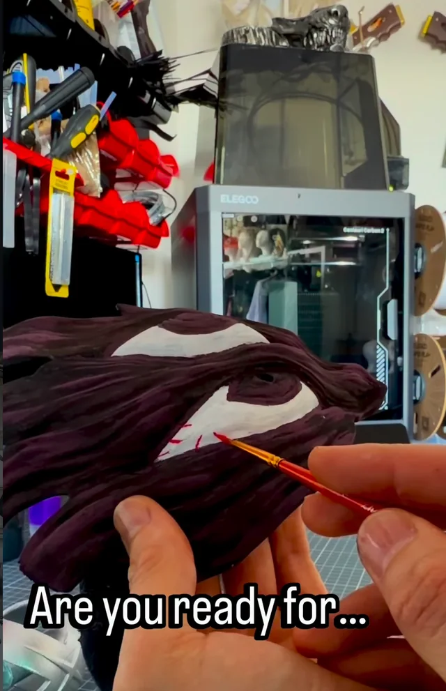 Behind the Work from Impossible Pleasure. Painting and finishing a Sukuna mask by hand.