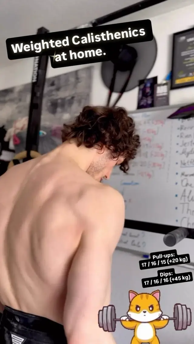 Training behind-the-scenes Story from Impossible Pleasure. Weighted calisthenics session.