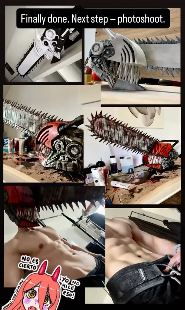 Behind the Work from Impossible Pleasure. Crafting & Props · Chainsaw Man helmet construction in progress.