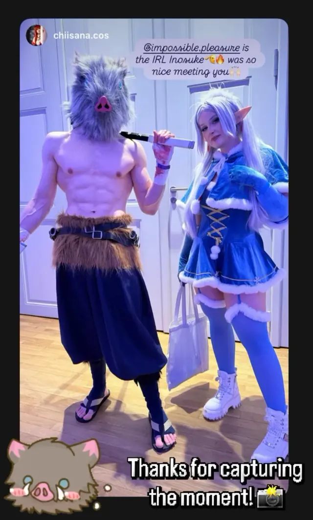 A festival photo with another cosplayer during Anime Festival Kassel 2025.